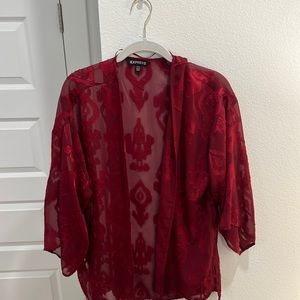 Express Burgundy Wine Kimono